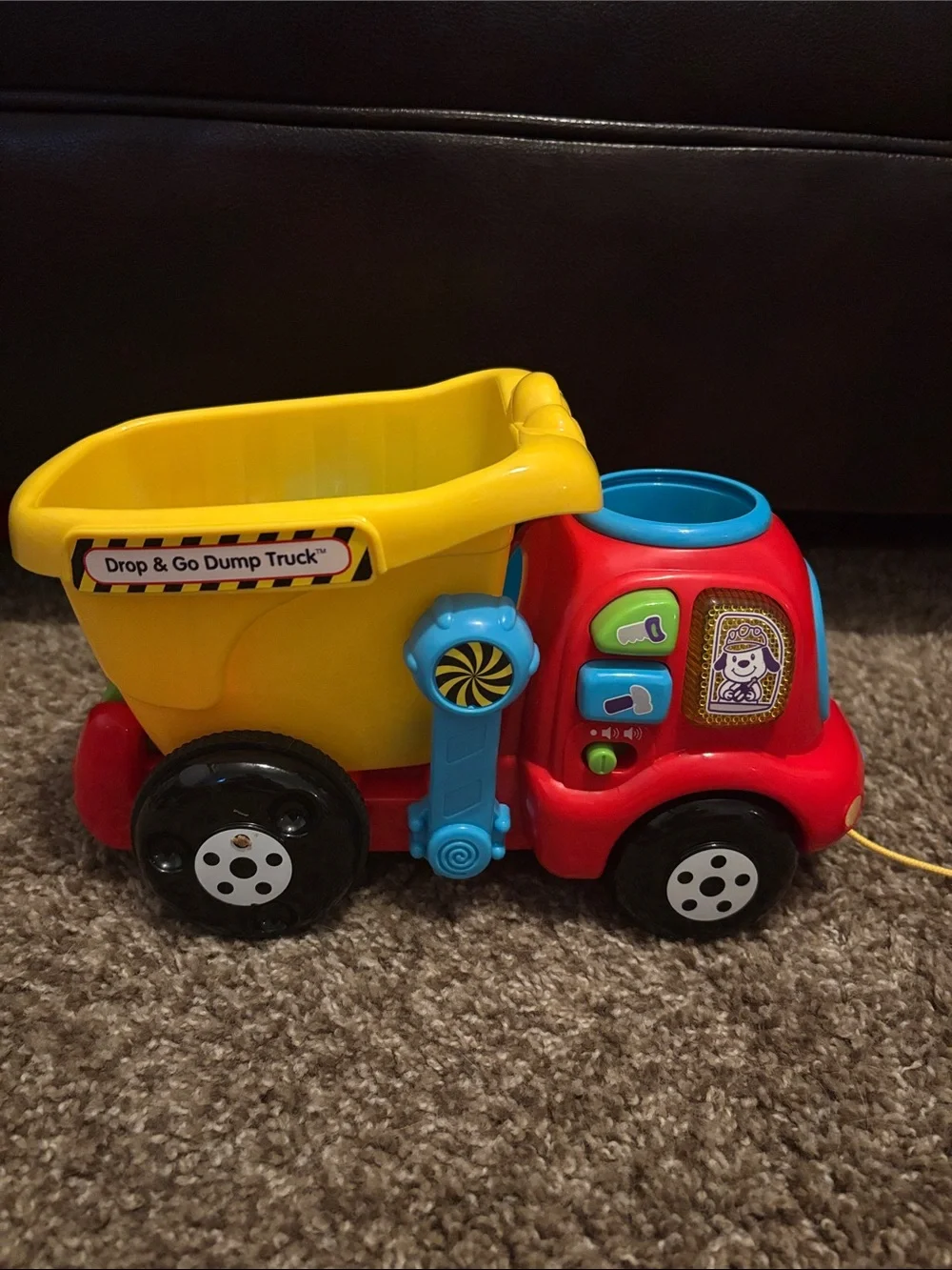 Interactive Yellow & Red Drop-and-Go Kids Dump Truck Toy